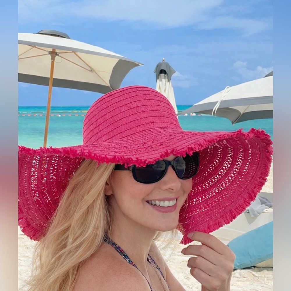 Glamorous Pink Straw Hat
